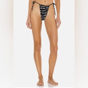 NWT WeWoreWhat Swim Black & White Logo Scribble Bikini Bottom // Large